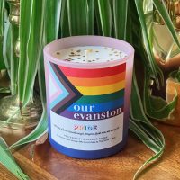 our evanston merch candle 2