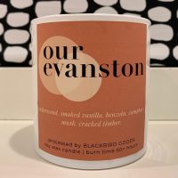 our evanston merch candle 3